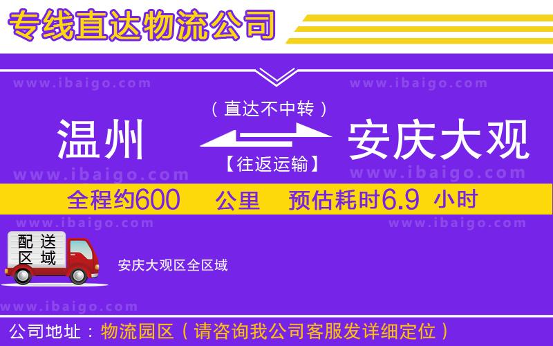 溫州到安慶大觀區(qū)貨運(yùn)專線