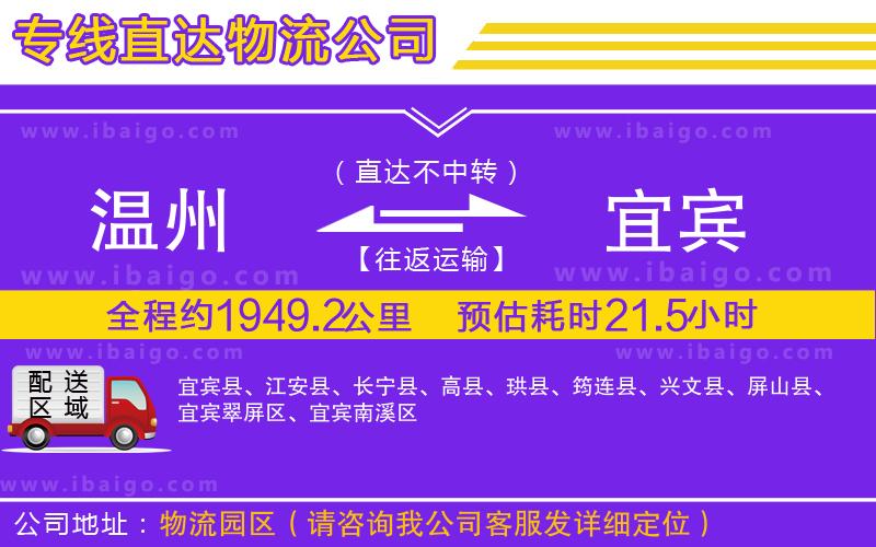 溫州到宜賓貨運(yùn)專線