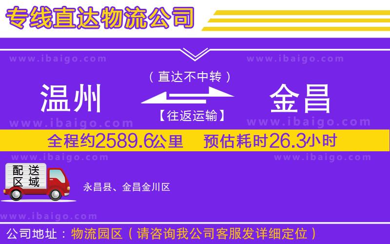 溫州到金昌貨運(yùn)公司