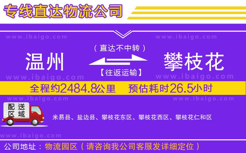 溫州到攀枝花物流專線