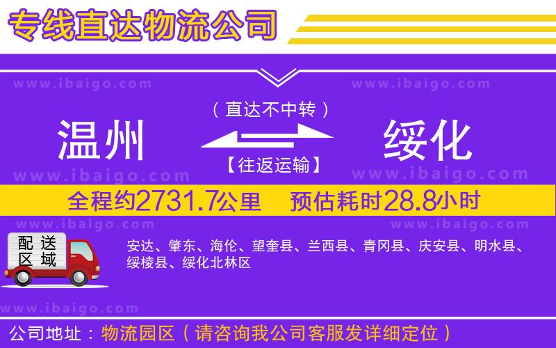 溫州到綏化物流公司