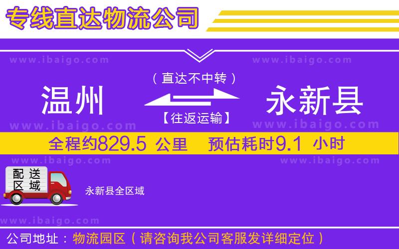溫州到永新縣貨運